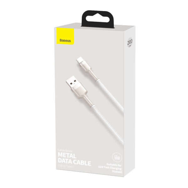 USB kábel pre USB-C Baseus Cafule, 66W, 2m (biely) - Image 6