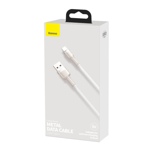 Kábel USB pre USB-C Baseus Cafule, 66 W, 1 m (biely) - Image 6