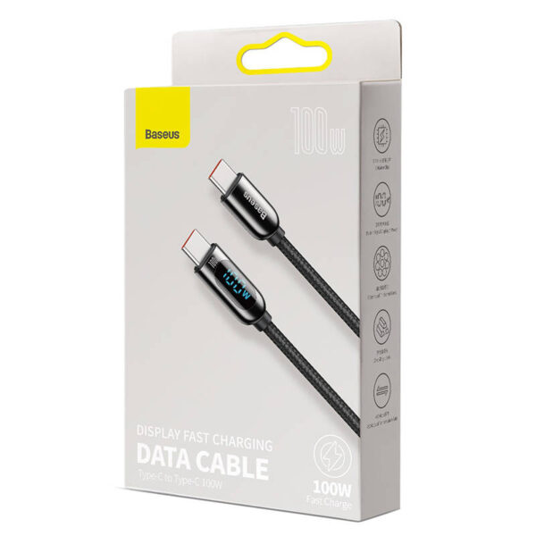 Kábel USB-C na displej USB-C Baseus, 100 W, 2 m (čierny) - Image 5