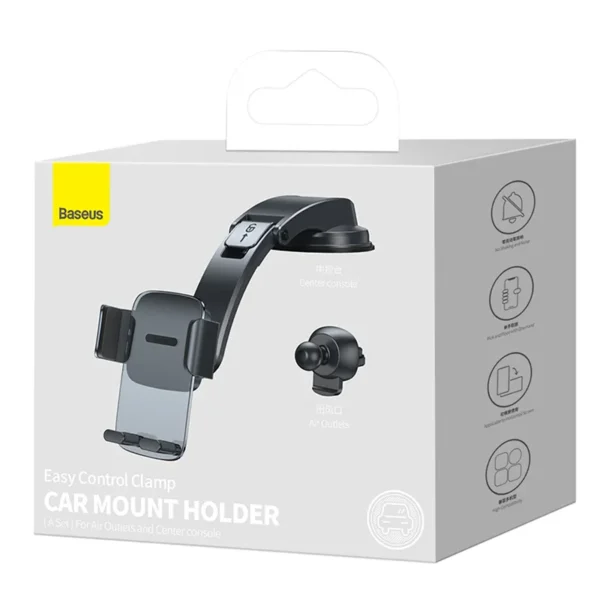 Držiak do auta Baseus Easy Control Clamp na mriežku / palubnú dosku (čierny) - Image 6