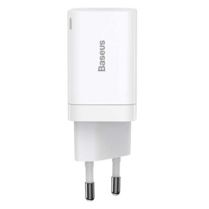 Rýchlonabíjačka Baseus Super Si Pro USB + USB-C 30 W (biela)