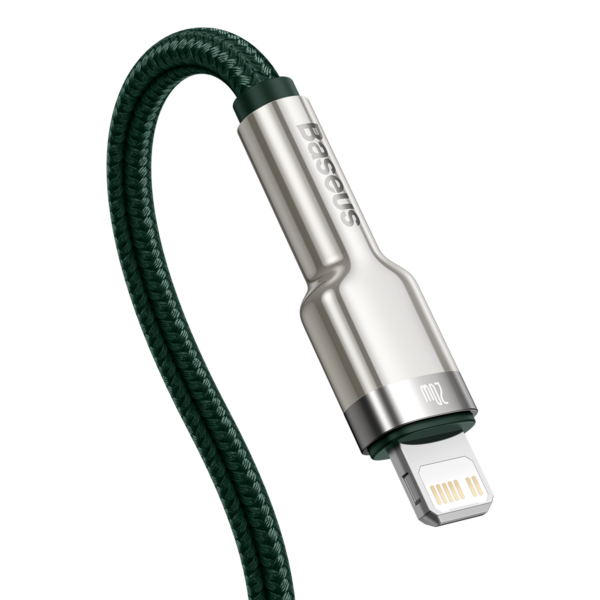 Kábel USB-C pre Lightning Baseus Cafule, PD, 20 W, 1 m (zelený) - Image 5