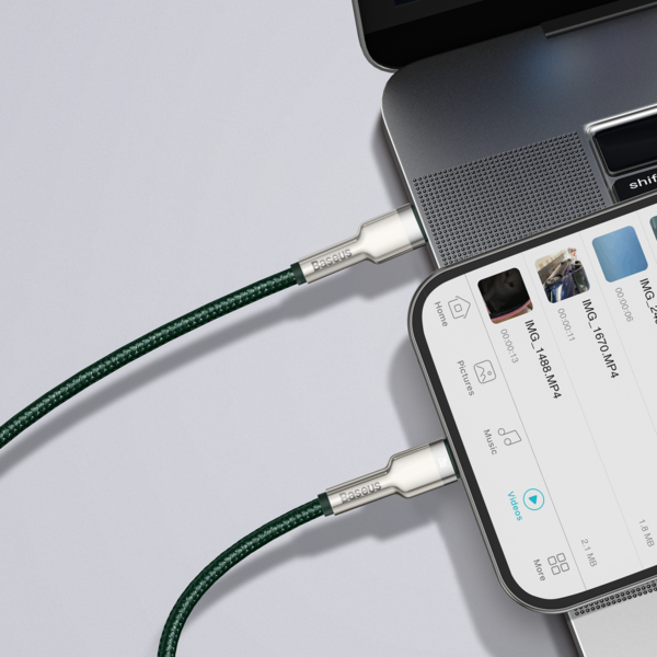 Kábel Baseus USB-C pre Lightning 2 m (zelený) - Image 8