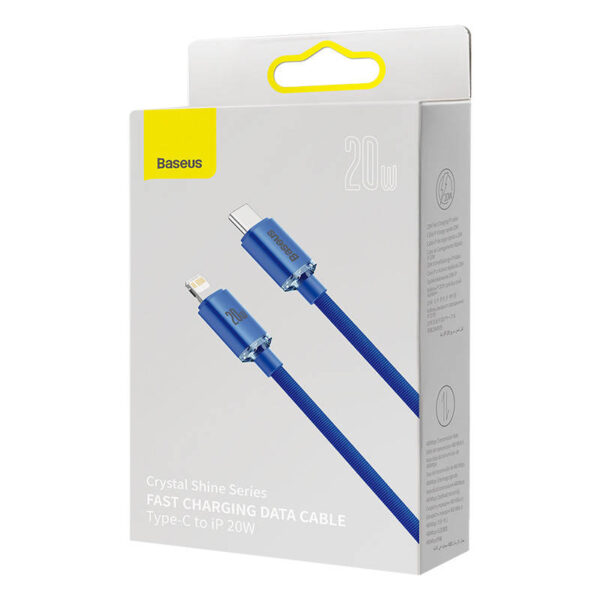 Baseus Crystal Shine kábel USB-C na Lightning, 20W, PD, 2 m (modrý) - Image 5