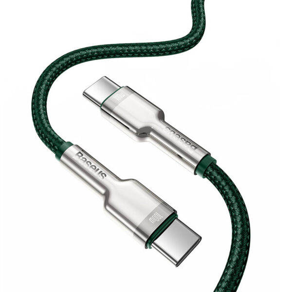Kábel USB-C na USB-C Baseus Cafule, 100 W, 2 m (zelený) - Image 8