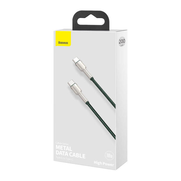 Kábel USB-C na USB-C Baseus Cafule, 100 W, 2 m (zelený) - Image 7