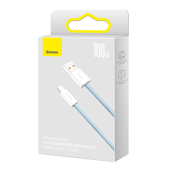 Kábel USB na USB-C Baseus Dynamic Series, 100 W, 1 m (modrý) - Image 5