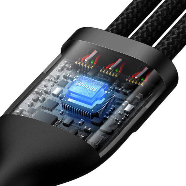 USB kábel 3v1 Baseus Flash Series, USB-C + micro USB + Lightning, 100 W, 1,2 m (čierny) - Image 6
