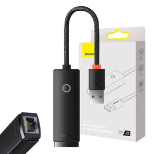 Sieťový adaptér Baseus Lite Series USB na RJ45 (čierny)