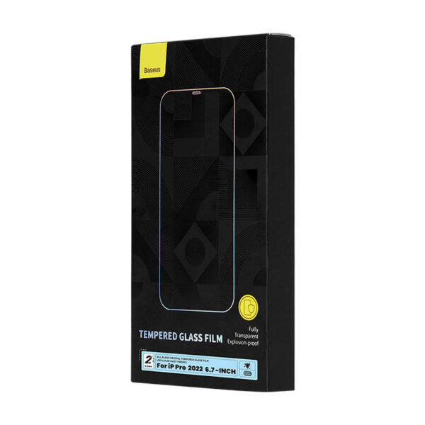 Baseus Crystal Tvrdené sklo odolné voči prachu 0,3 mm pre iPhone 14 Pro Max (2 ks) - Image 7
