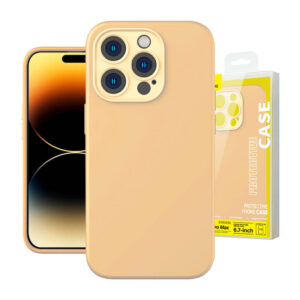 Puzdro Baseus Liquid Silica Gel pre iPhone 14 Pro Max (žlté)+ tvrdené sklo + čistiaca súprava