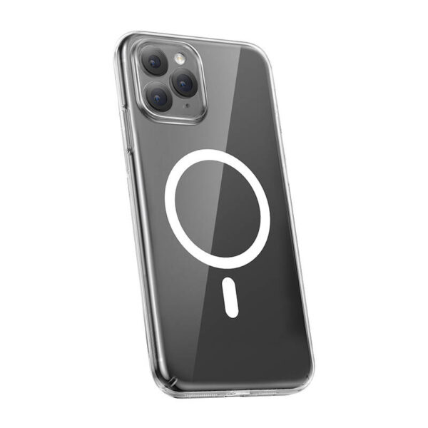 Puzdro na telefón Baseus Magnetic Crystal Clear pre iPhone 11 Pro Max (priehľadné) s ochranným krytom displeja z tvrdeného skla a čistiacou súpravou - Image 3