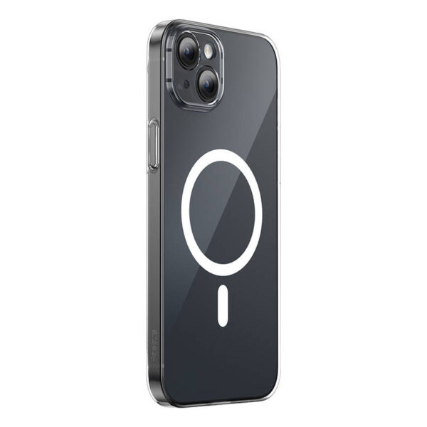 Puzdro na telefón Baseus Magnetic Crystal Clear pre iPhone 13 (priehľadné) s ochranným krytom displeja z celoplošného tvrdeného skla a čistiacou súpravou - Image 2
