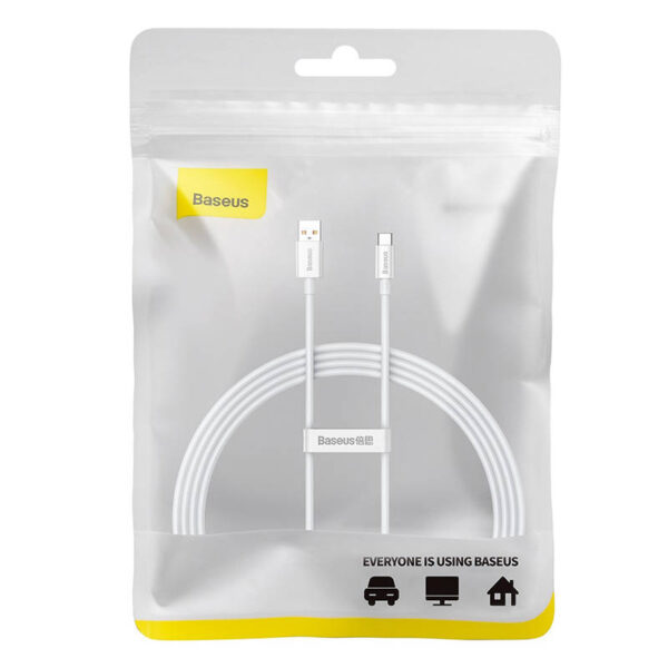 Kábel USB do USB-C Baseus Superior 100W 1,5 m (biely) - Image 8