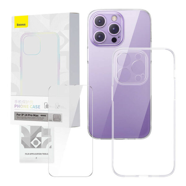 Priehľadné puzdro a sada tvrdeného skla Baseus Corning pre iPhone 14 Pro Max