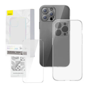 Priehľadný obal a sada tvrdeného skla Baseus Corning pre iPhone 14 Pro