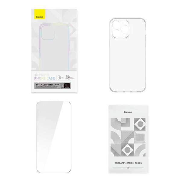 Priehľadný obal a sada tvrdeného skla Baseus Corning pre iPhone 13 Pro Max - Image 8