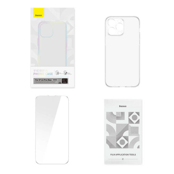 Priehľadný obal a sada tvrdeného skla Baseus Corning pre iPhone 12 Pro Max - Image 8