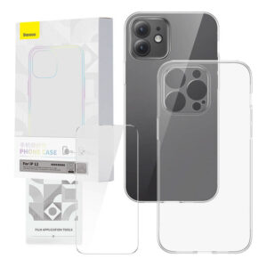 Priehľadný obal a sada tvrdeného skla Baseus Corning pre iPhone 12