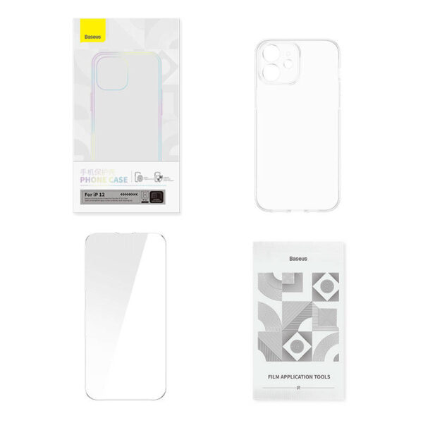 Priehľadný obal a sada tvrdeného skla Baseus Corning pre iPhone 12 - Image 8