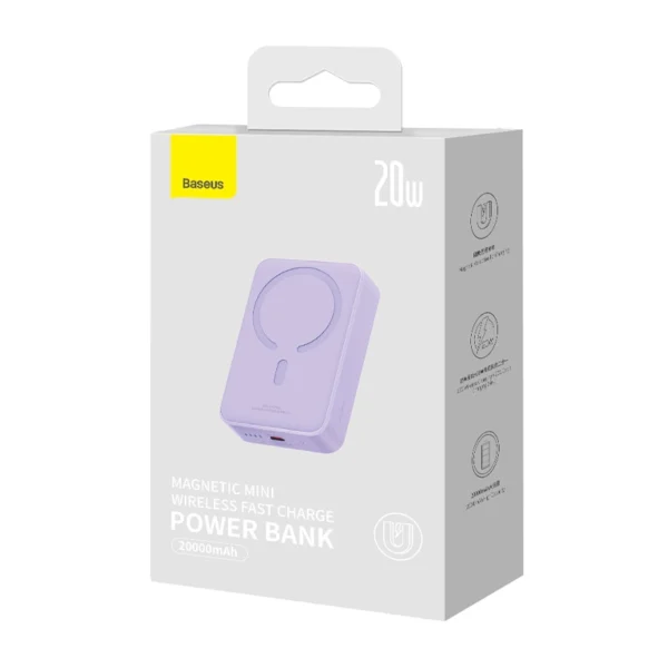 Powerbanka Baseus Magnetic Mini 20000mAh 20W MagSafe (fialová) - Image 7