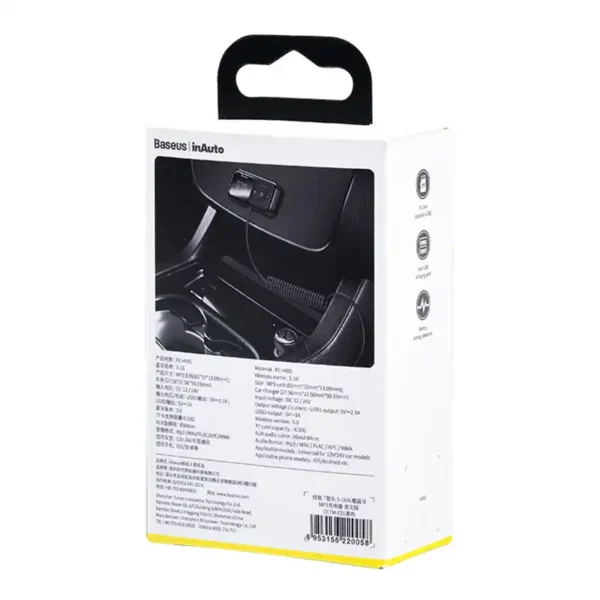Prehrávač MP3 do auta s rozhraním Bluetooth + nabíjačka Baseus v tvare T S-16 Black OS - Image 8