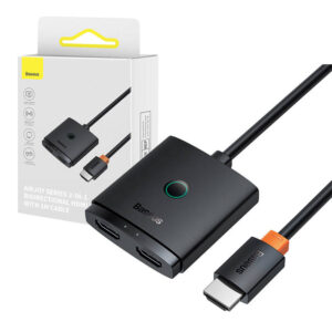 Prepínač HDMI Baseus s 1 m káblom Zoskupenie čierne