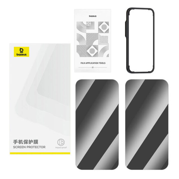 Baseus privacy tempered glass Superior HD for iP 11Pro Max/XS Max +2xcleaning kit and EasyStick - Image 2