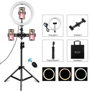 Puluz na statív s 26 cm LED krúžkom pre vlogging 1