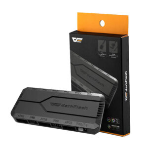 Ovládací box ventilátora pre počítač Darkflash RC2 RGB PWM + diaľkový ovládač (čierny)
