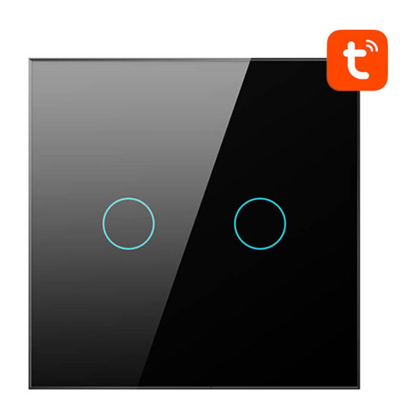 Inteligentný svetelný spínač WiFi Avatto TS02-EU-B2 2-cestný (čierny) - Image 2