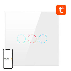 Inteligentný vypínač svetla ZigBee Avatto ZTS02-EU-W3 3 Way TUYA (biely)