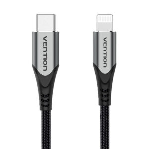 Kábel USB-C 2.0 na Lightning Vention TACHH 2 m MFi sivý