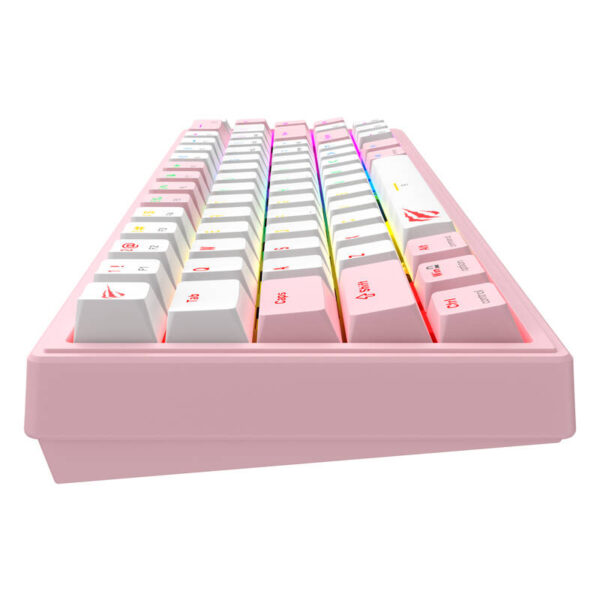 Klawiatura mechaniczna gamingowa Havit KB874L RGB (różowo-biała) - Image 5